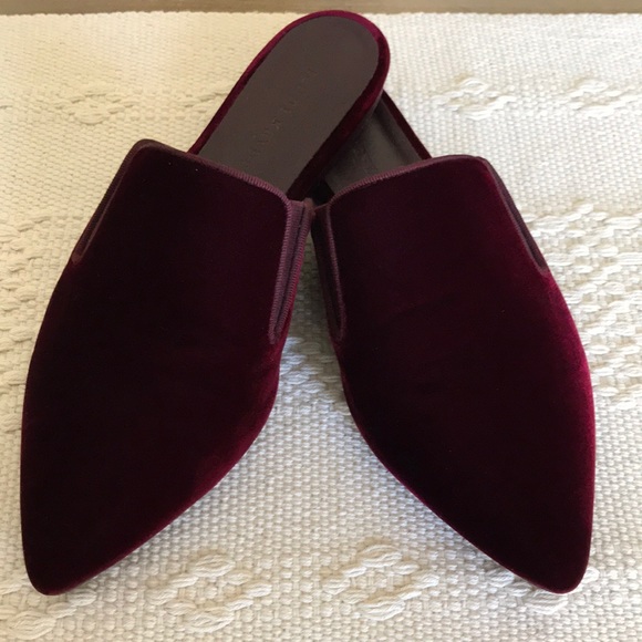 Jenni Kayne Shoes - Jenni Kayne Burgundy velvet mule slide flats 37.5